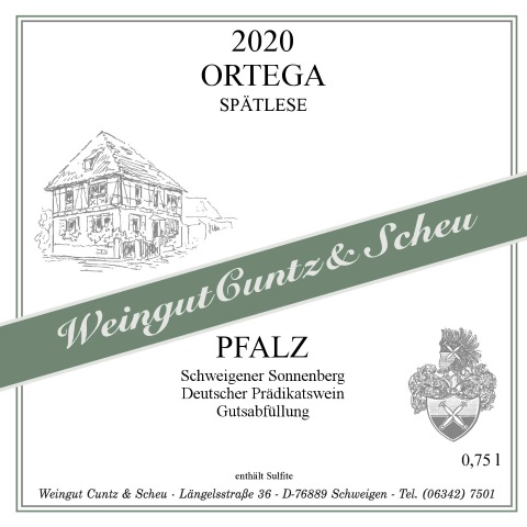 <br><h1>Nr. 2014</h1><br>2020er Schweigener Sonnenberg Ortega Spätlese  lieblich 0,75l<br>